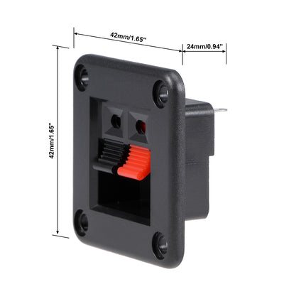Harfington 16pcs 2 Way Jack Socket Spring Push Release Connector Speaker Terminal Strip Block