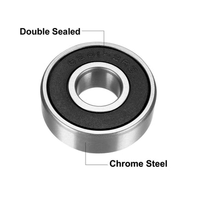 Harfington Deep Groove Ball Bearing Metric Double Shielded Chrome Steel ABEC1 Z2