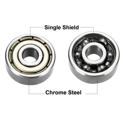 Harfington Deep Groove Ball Bearings Metric Single Shielded Chrome Steel ABEC1 Z2