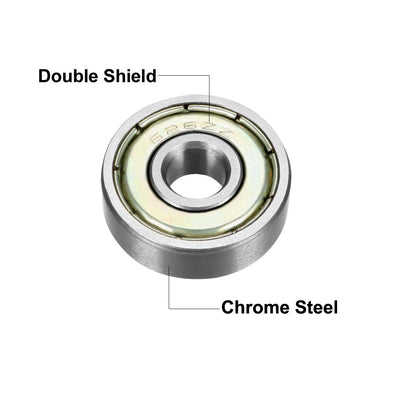 Harfington Uxcell Deep Groove Ball Bearings Metric Double Shielded Chrome Steel Roller Z2