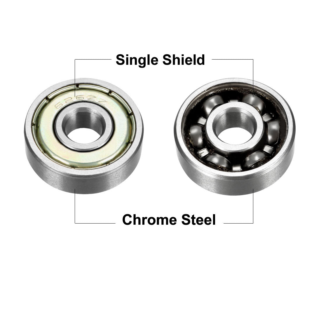 Harfington Deep Groove Ball Bearings Inch Double Shielded Chrome Steel ABEC1 Z2 Level
