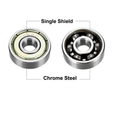 Harfington Deep Groove Ball Bearings Inch Double Shielded Chrome Steel ABEC1 Z2 Level