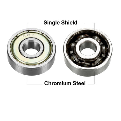 Harfington Deep Groove Ball Bearing Metric Single Shield Chrome Steel Bearings ABEC1 Z2