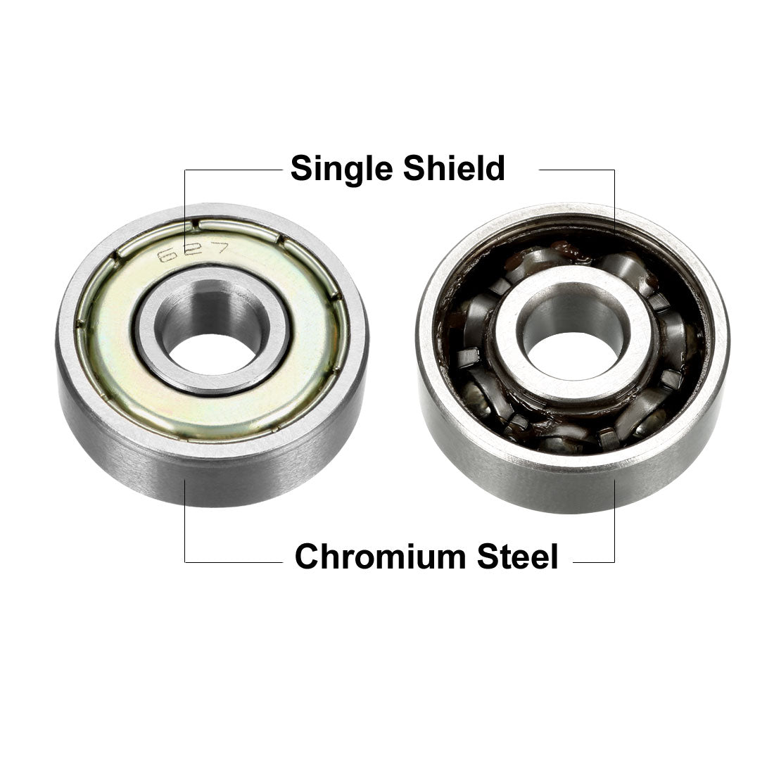 Harfington Deep Groove Ball Bearings Inch Double Shielded Chrome Steel ABEC1 Z2 Level