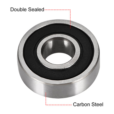 Harfington Uxcell Deep Groove Ball Bearings Metric Double Sealed High Carbon Steel Z1