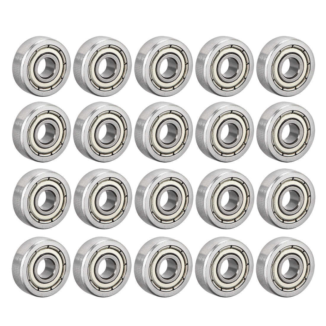 Harfington 604ZZ Ball Bearings Double Shield 4mmx12mmx4mm High Carbon Steel Z1 20pcs