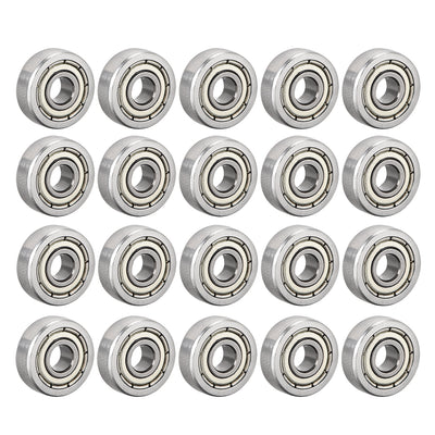 Harfington 604ZZ Ball Bearings Double Shield 4mmx12mmx4mm High Carbon Steel Z1 20pcs