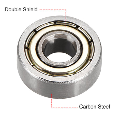 Harfington Deep Groove Ball Bearings Metric Double Shield High Carbon Steel Z1 Level