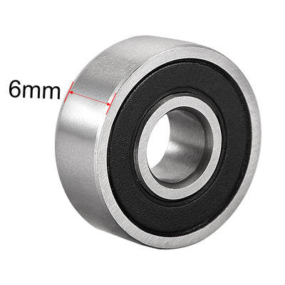 Harfington Uxcell Deep Groove Ball Bearings Metric Double Seal High Carbon Steel Z1