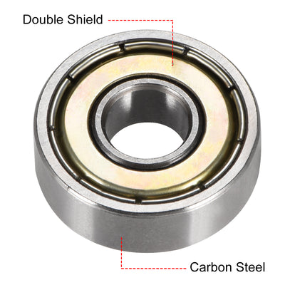 Harfington Deep Groove Ball Bearings Metric Double Shielded High Carbon Steel Z1