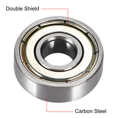 Harfington Deep Groove Ball Bearings Metric Double Shield High Carbon Steel Z1
