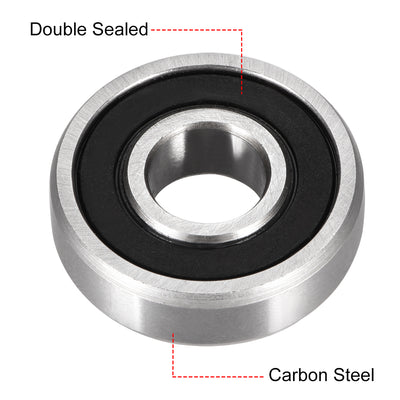 Harfington Uxcell Deep Groove Ball Bearings Metric Double Seal High Carbon Steel Z1