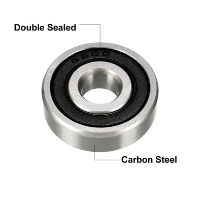 Harfington Uxcell Deep Groove Ball Bearings Metric Double Sealed High Carbon Steel Z1
