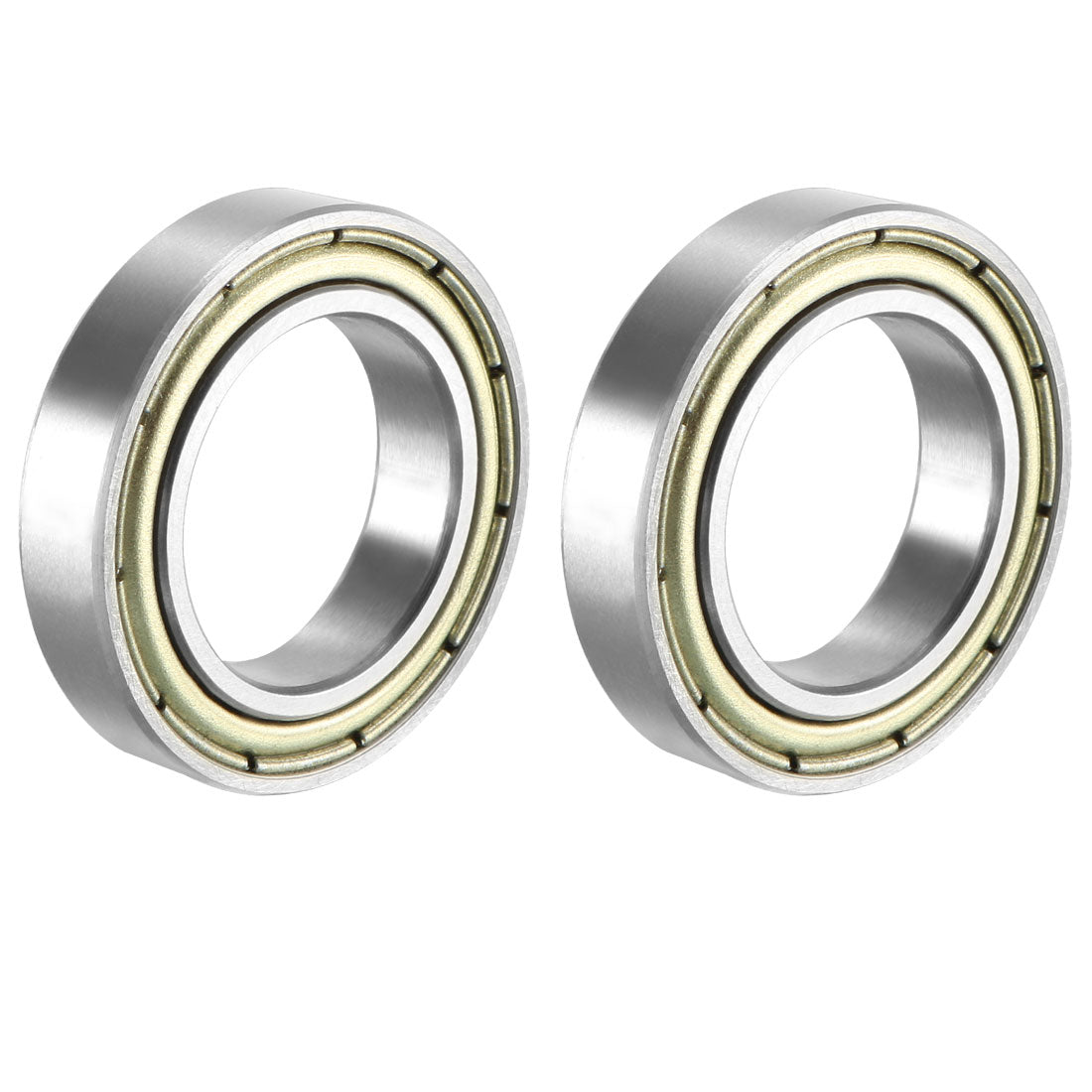 Harfington Deep Groove Ball Bearing 6802ZZ Double Shield, 15mm x 24mm x 5mm Carbon Steel Bearings 2Pcs