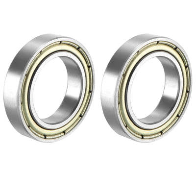 Harfington Deep Groove Ball Bearing 6802ZZ Double Shield, 15mm x 24mm x 5mm Carbon Steel Bearings 2Pcs