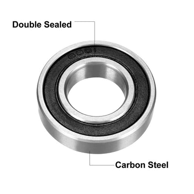 Harfington Uxcell Deep Groove Ball Bearings Metric Double Sealed High Carbon Steel Z1 Bearing