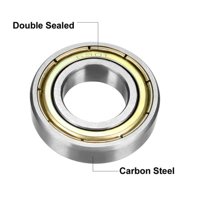 Harfington Deep Groove Ball Bearings Metric Shielded High Carbon Steel Z1