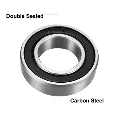 Harfington Uxcell Deep Groove Ball Bearings Metric Double Sealed High Carbon Steel Z1 Bearing