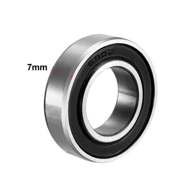 Harfington Uxcell Deep Groove Ball Bearings Metric Double Sealed High Carbon Steel Z1 Bearing