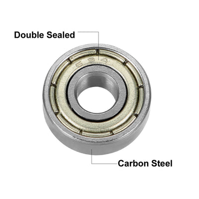 Harfington Deep Groove Ball Bearings Metric Double Shield High Carbon Steel Z1 Level