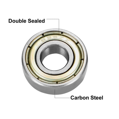 Harfington Deep Groove Ball Bearings Metric Double Shielded High Carbon Steel Z1
