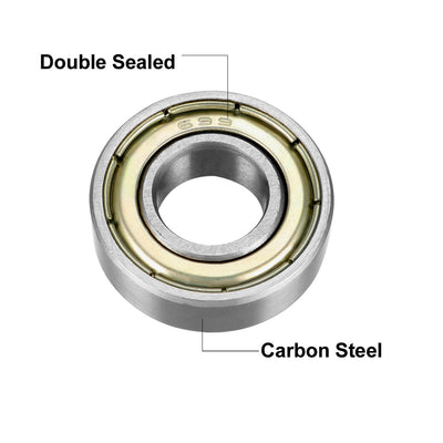 Harfington Deep Groove Ball Bearing Metric Double Shield High Carbon Steel Z1