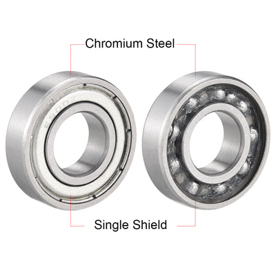 Harfington Deep Groove Ball Bearing 6900Z Single Shield, 10mm x 22mm x 6mm Chrome Steel Bearings