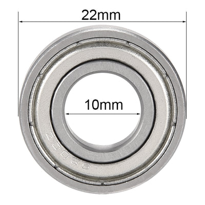 Harfington Deep Groove Ball Bearing 6900Z Single Shield, 10mm x 22mm x 6mm Chrome Steel Bearings
