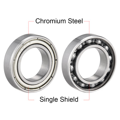 Harfington Deep Groove Ball Bearings Thin Section Single Shielded Chrome Steel