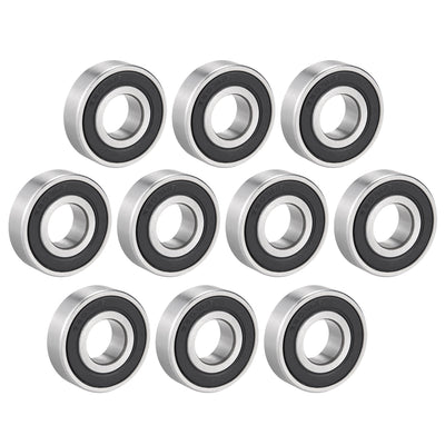 Harfington 10pcs Deep Groove Ball Bearing 6203RS Single Sealed, 17mm x 40mm x 12mm Chrome Steel Bearings
