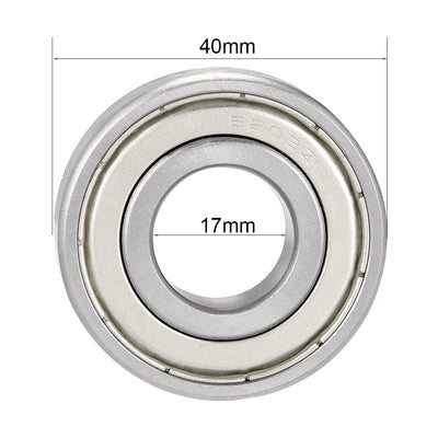 Harfington Deep Groove Ball Bearings Metric Single Shielded Chrome Steel ABEC1 Z2
