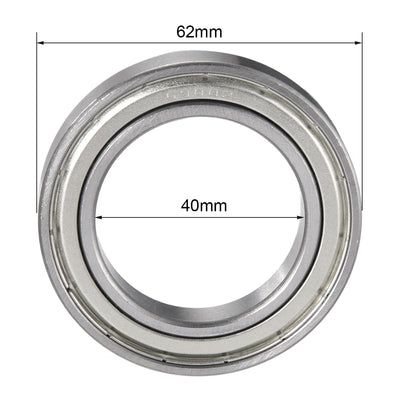 Harfington Deep Groove Ball Bearing 6908Z Single Shield, 40mm x 62mm x 12mm Chrome Steel Bearings