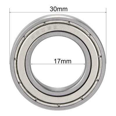 Harfington Deep Groove Ball Bearings Metric Single Shielded Chrome Steel ABEC1 Z2