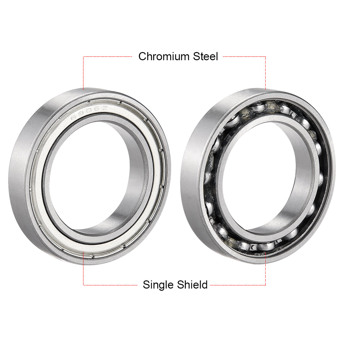uxcell Uxcell Deep Groove Ball Bearings Inch Double Shielded Chrome Steel ABEC1 Z2