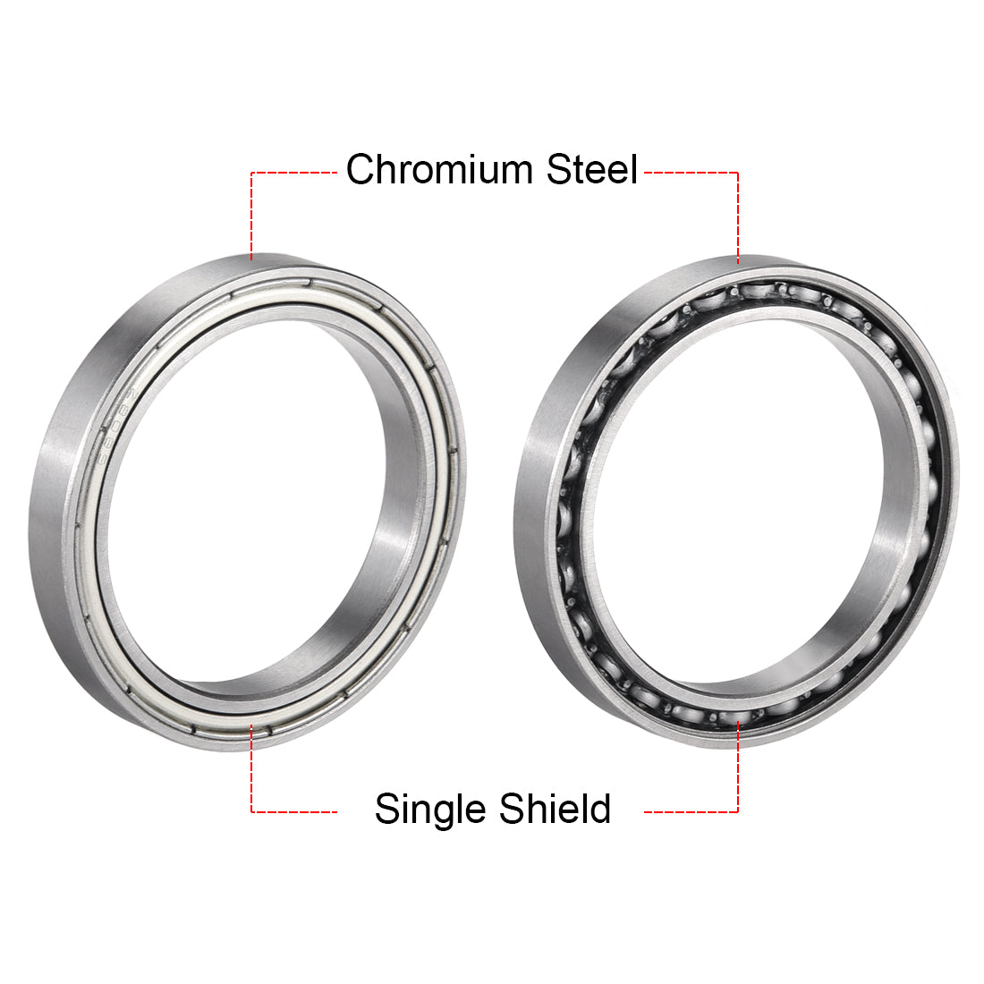 Harfington Deep Groove Ball Bearings Thin Section Single Shielded Chrome Steel