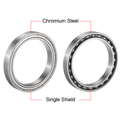 Harfington Deep Groove Ball Bearings Thin Section Single Shielded Chrome Steel