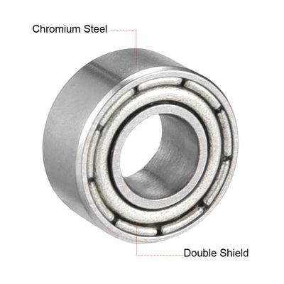 Harfington Uxcell Deep Groove Ball Bearings Metric Double Shielded Chrome Steel Roller Z2