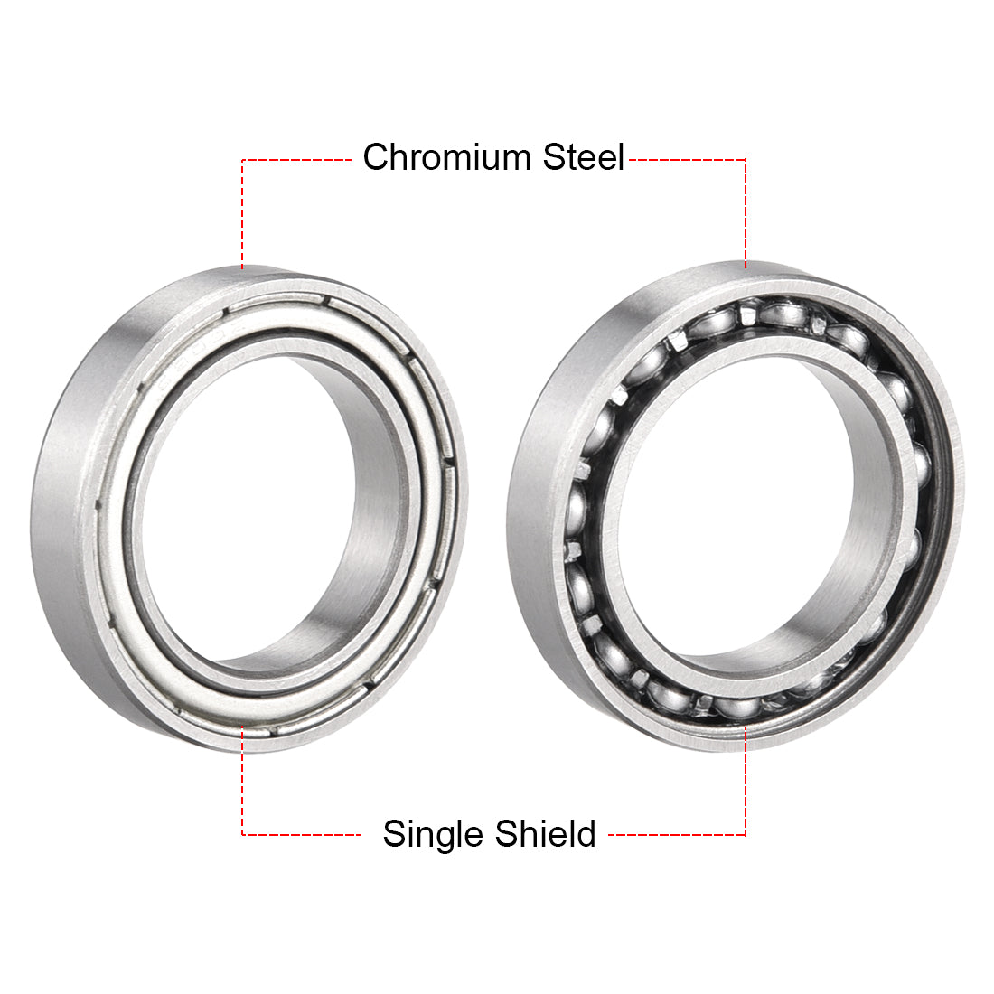 Harfington Deep Groove Ball Bearings Thin Section Single Shielded Chrome Steel