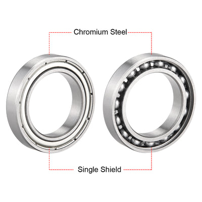 Harfington Deep Groove Ball Bearings Thin Section Single Shielded Chrome Steel