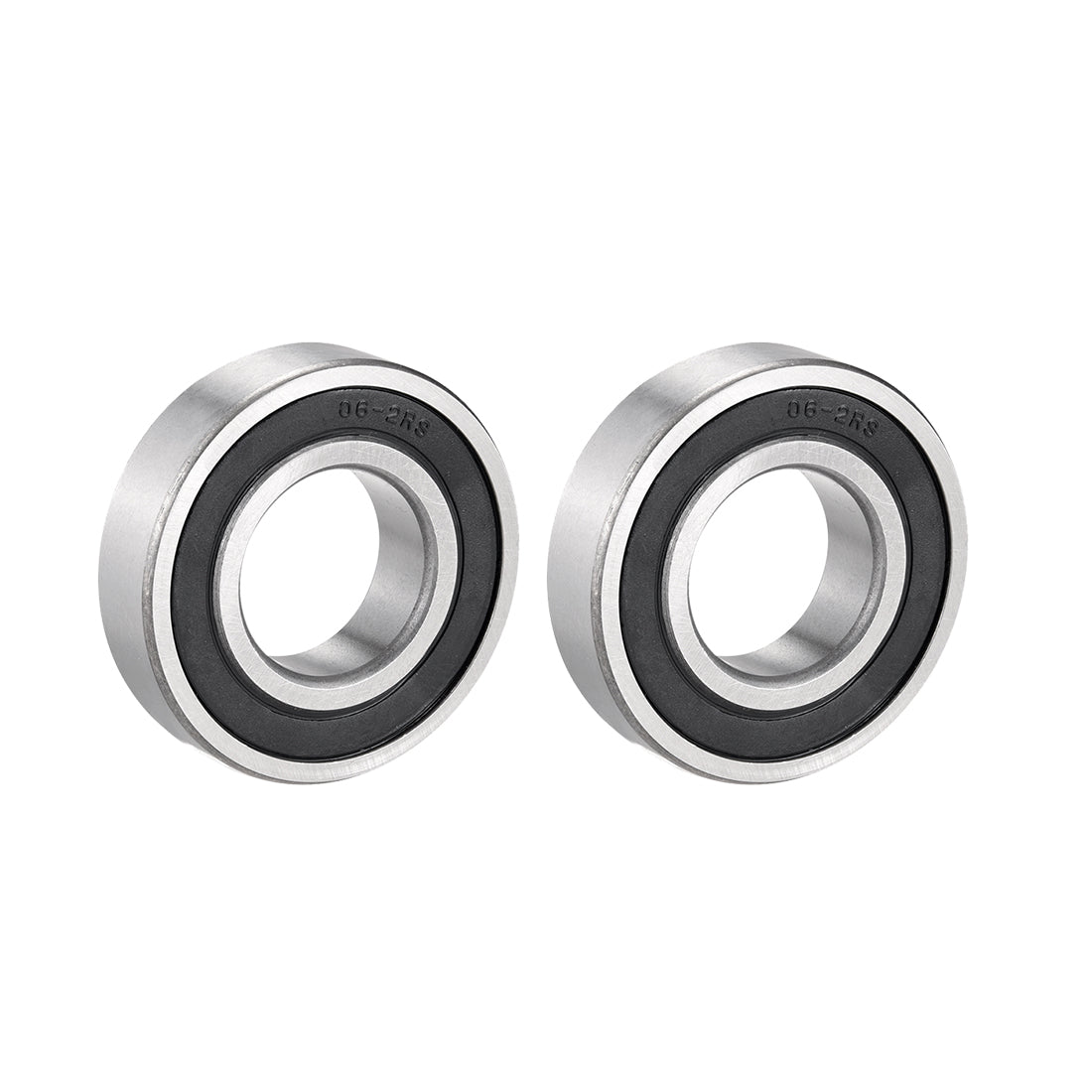Harfington 2pcs Deep Groove Ball Bearing 6206RS Single Sealed, 30mm x 62mm x 16mm Chrome Steel Bearings