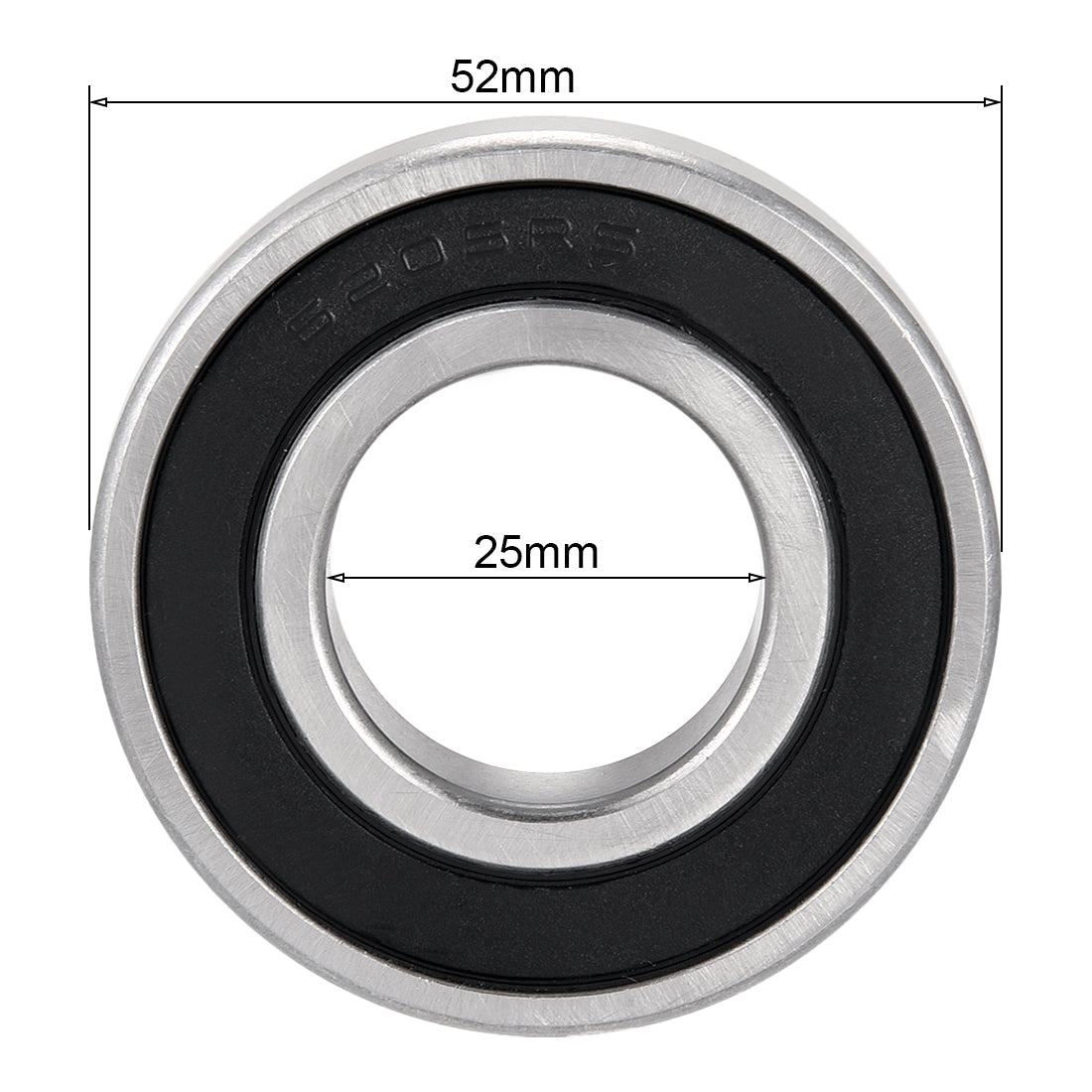 Harfington 3pcs Deep Groove Ball Bearing 6205RS Single Sealed, 25mm x 52mm x 15mm Chrome Steel Bearings