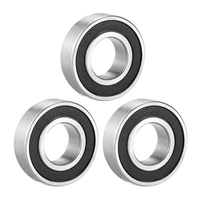 Harfington 3pcs Deep Groove Ball Bearing 6205RS Single Sealed, 25mm x 52mm x 15mm Chrome Steel Bearings