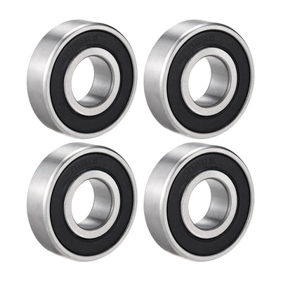Harfington 4pcs Deep Groove Ball Bearing 6204RS Single Sealed, 20mm x 47mm x 14mm Chrome Steel Bearings