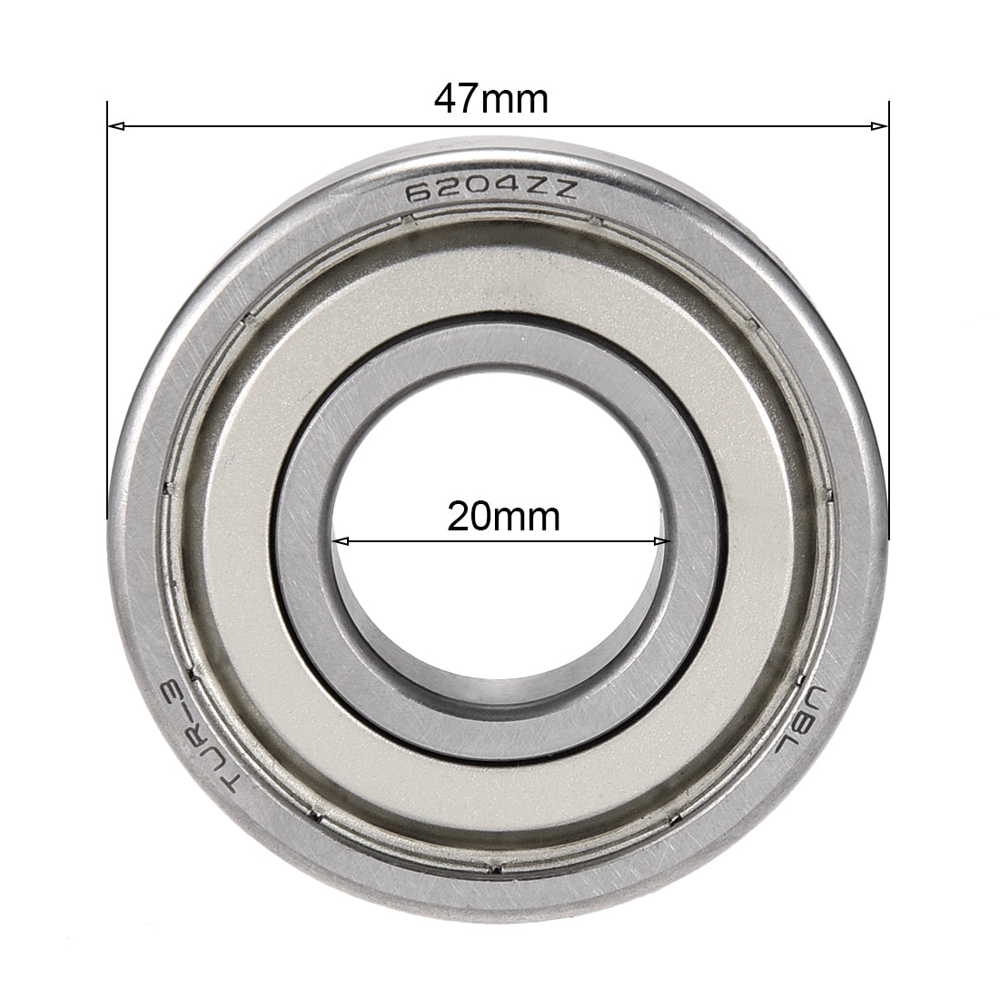 Harfington 5pcs Deep Groove Ball Bearing 6204Z Single Shield, 20mm x 47mm x 14mm Chrome Steel Bearings