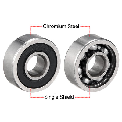 Harfington Deep Groove Ball Bearings Metric Single Sealed Chrome Steel P0 Z2 Level