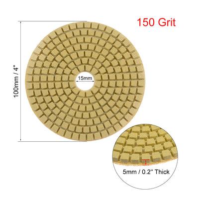 Harfington Diamond Polishing Sanding Grinding Pads Discs 4 Inch Grit 150 1 Pcs for Granite Concrete Stone Marble