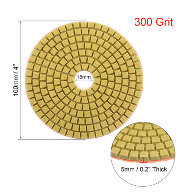 Harfington Diamond Polishing Sanding Grinding Pads Discs 4 Inch Grit 300 10 Pcs for Granite Concrete Stone Marble