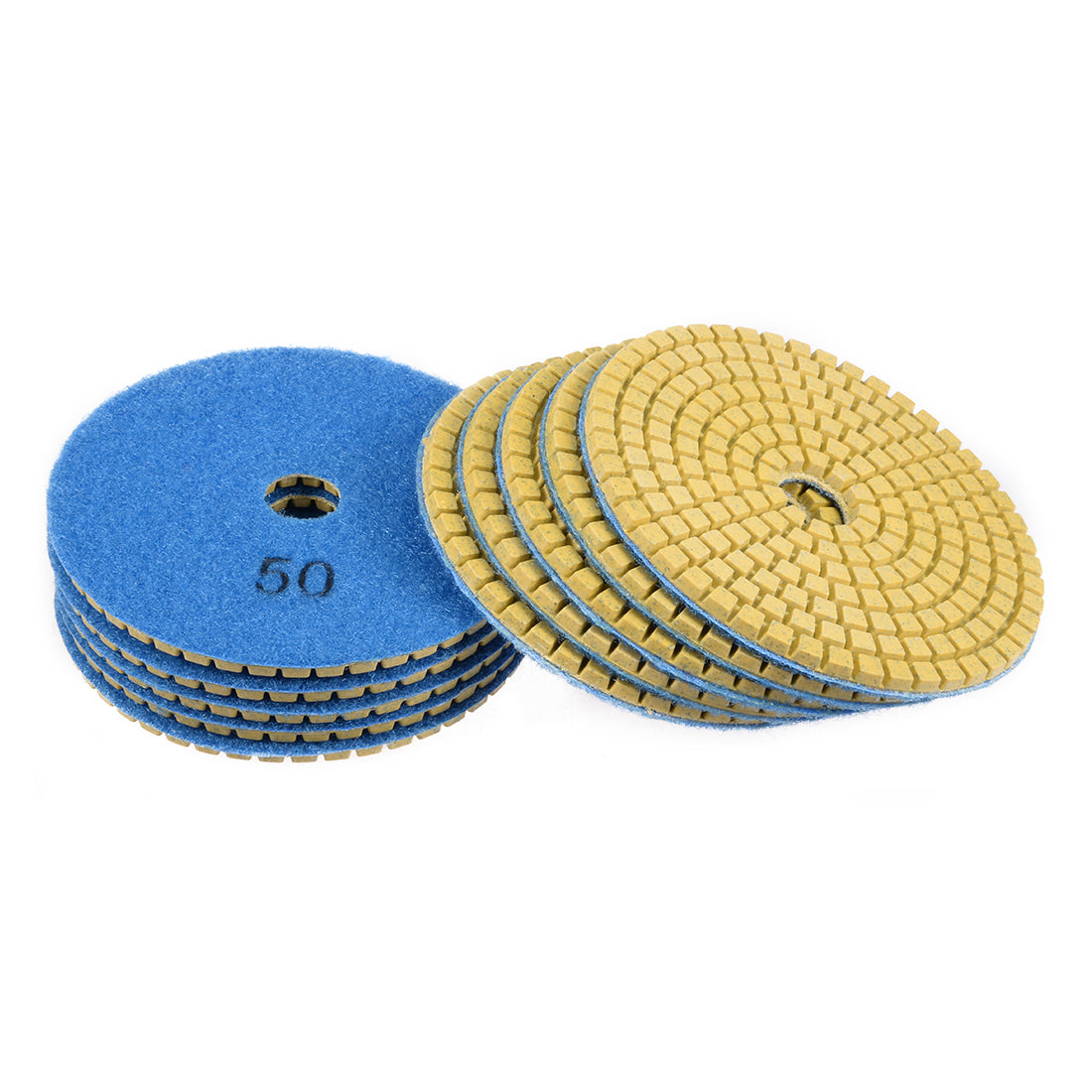 Harfington Diamond Polishing Sanding Grinding Pads Discs 4 Inch Grit 50 10 Pcs for Granite Concrete Stone Marble