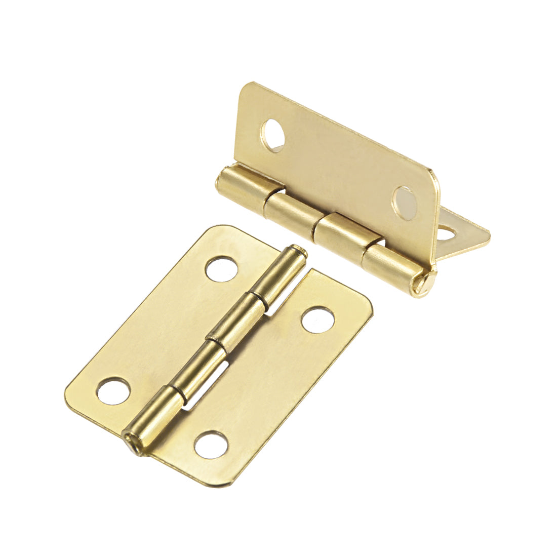 Harfington 0.98" Mini Hinge Jewelry Case Wooden Box Hinges Fittings Golden Plain 15pcs