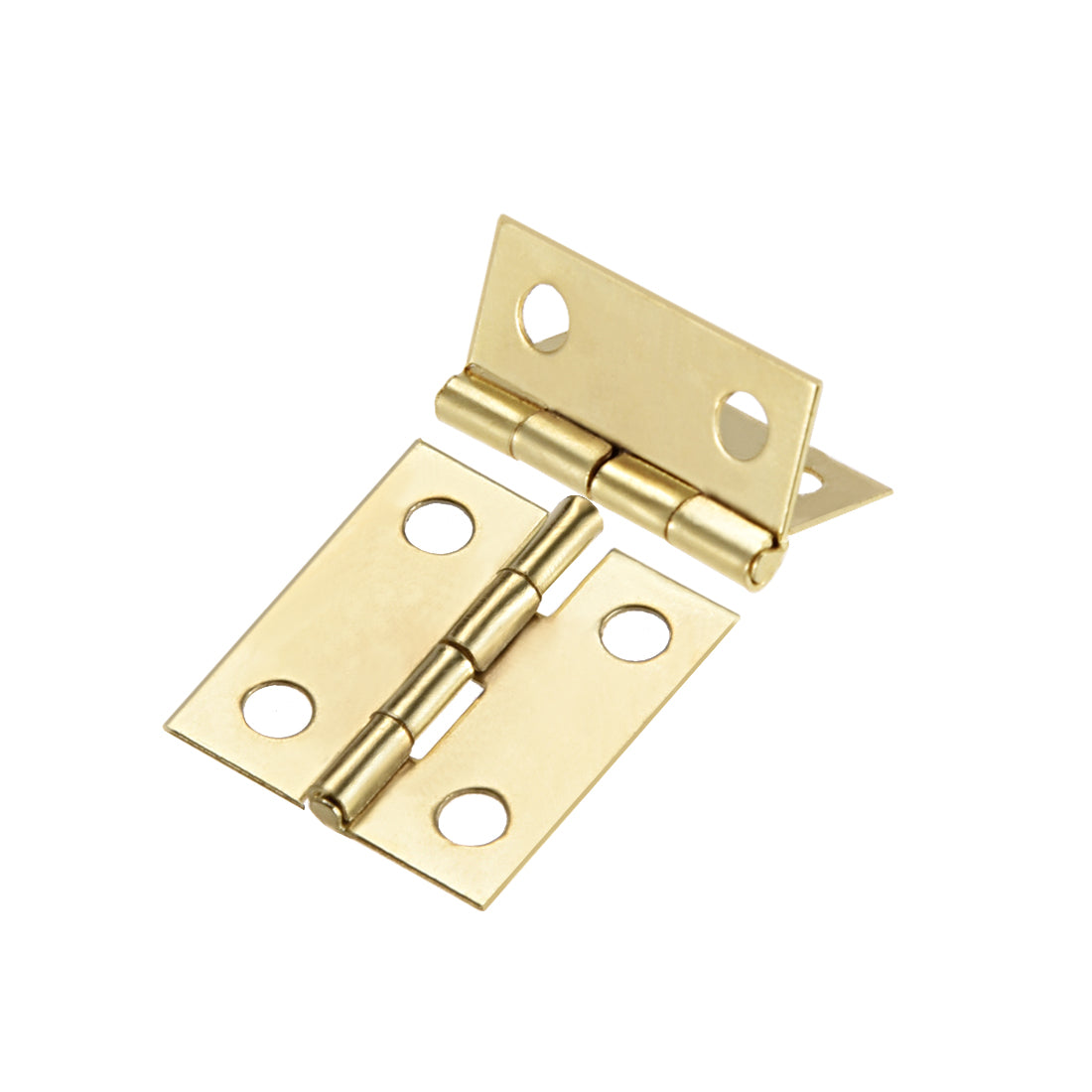 Harfington 0.7" Small  Hinge Jewelry Case Wooden Box Hinges Fittings Golden Plain 10pcs